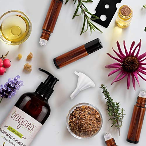 Oraganix Fractionated Coconut Oil With Roller Bottles - 100% Pur