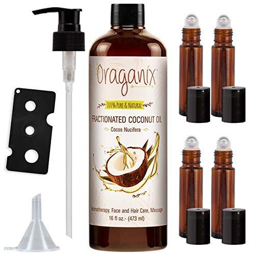Oraganix Fractionated Coconut Oil With Roller Bottles - 100% Pur