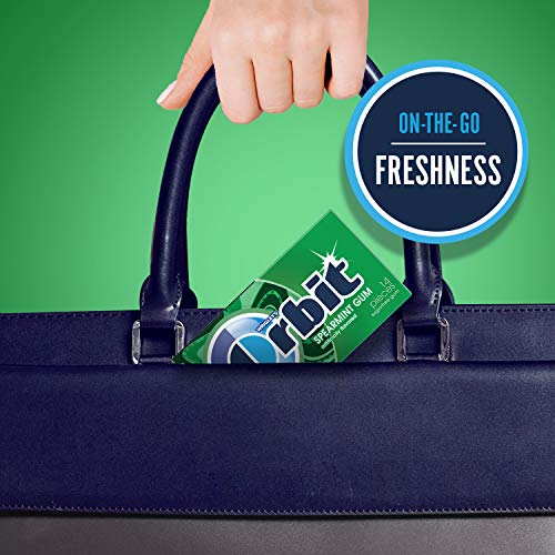 ORBIT Gum Spearmint Sugarfree Chewing Gum, 14 Pieces Pack of 12