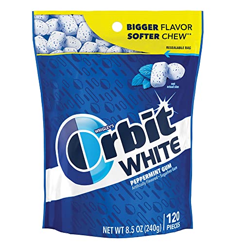 ORBIT Gum WHITE Peppermint Sugar Free Chewing Gum, 8.5 Ounces Re...