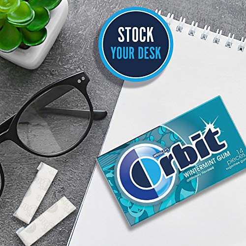 ORBIT Wintermint Sugarfree Chewing Gum, 14 Pieces Pack of 12