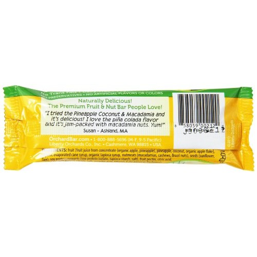 Orchard Bars Macadamia Fruit And Nut Bar, Pineapple Coconut, 1.4