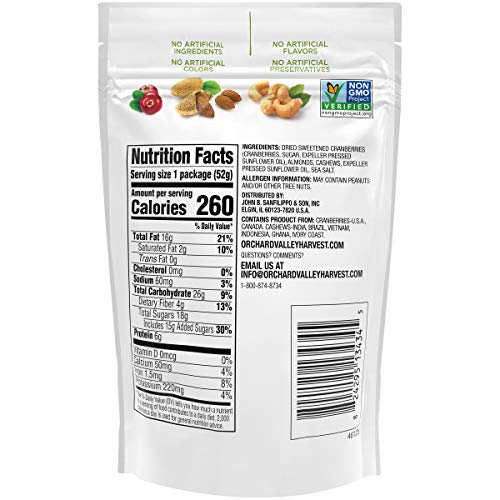 Orchard Valley Harvest Cranberry Almond Cashew Trail Mix, 1 Oz