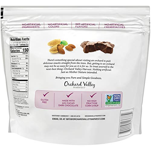 Orchard Valley Harvest Dark Chocolate Almonds, 1 Oz Pack Of 15 Orchard Valley Harvest Dark Chocolate Almonds, 1 Oz Pack Of 15