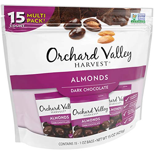 Orchard Valley Harvest Dark Chocolate Almonds, 1 Oz Pack Of 15 Orchard Valley Harvest Dark Chocolate Almonds, 1 Oz Pack Of 15