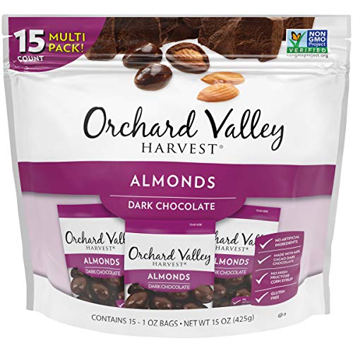 Orchard Valley Harvest Dark Chocolate Almonds, 1 Oz Pack Of 15 Orchard Valley Harvest Dark Chocolate Almonds, 1 Oz Pack Of 15