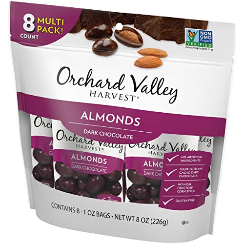 Orchard Valley Harvest Dark Chocolate Almonds, 1 Oz Pack Of 8