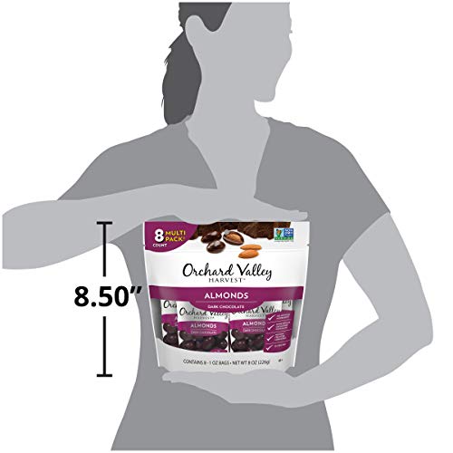 Orchard Valley Harvest Dark Chocolate Almonds, 1 Oz Pack Of 8