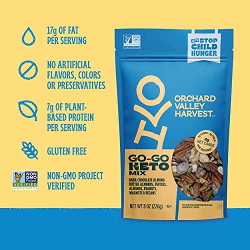 Orchard Valley Harvest Go-Go Keto Trail Mix, 1 Pack 8oz, Low C...
