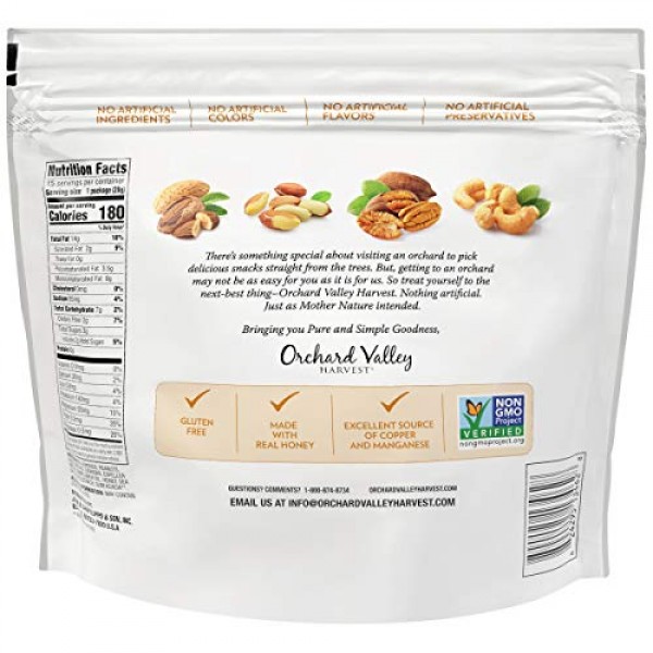 ORCHARD VALLEY HARVEST Honey Roasted Mixed Nuts, 1 oz Pack of 1...