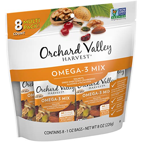 Orchard Valley Harvest Omega-3 Mix, 1 Oz Pack Of 8, Non-Gmo, N