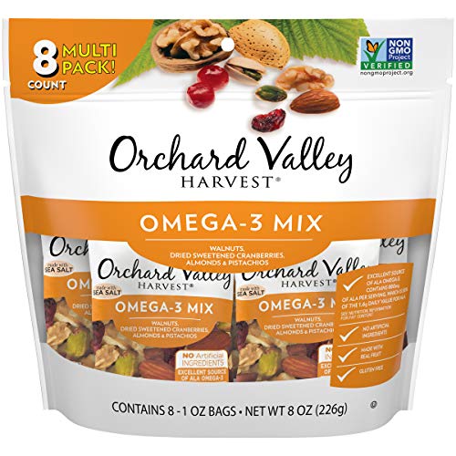 Orchard Valley Harvest Omega-3 Mix, 1 Oz Pack Of 8, Non-Gmo, N