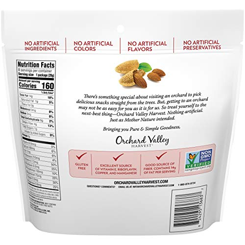 Orchard Valley Harvest Whole Natural Almonds, 1 Oz Pack Of 8,