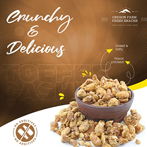 Oregon Farm Fresh Snacks Butter Toffee Cashews – 22Oz Butter Tof