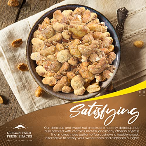 Oregon Farm Fresh Snacks Butter Toffee Cashews – 22Oz Butter Tof