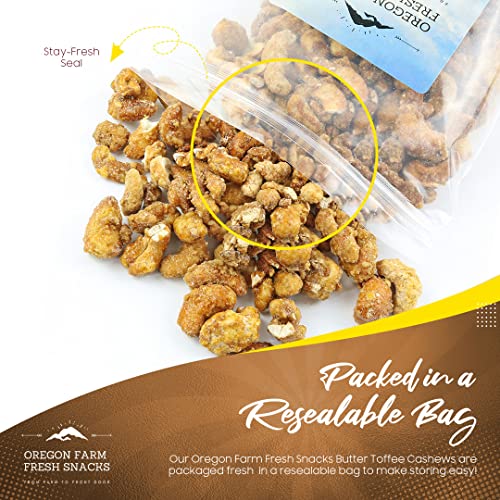 Oregon Farm Fresh Snacks Butter Toffee Cashews – 22Oz Butter Tof