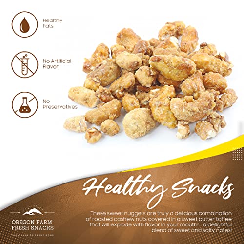 Oregon Farm Fresh Snacks Butter Toffee Cashews – 22Oz Butter Tof