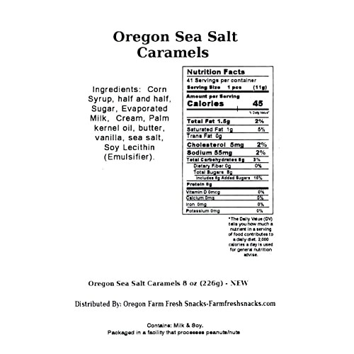 Oregon Farm Fresh Snacks Salted Caramel Gourmet Candy - Oregon M