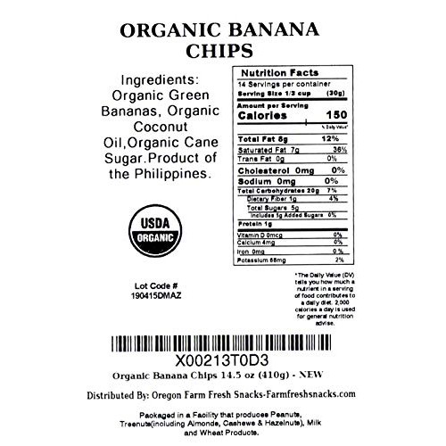 Oregon Farm Fresh Snacks - Usda Certified Organic Sweetened Bana