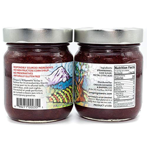 Oregon Growers, Strawberry, Non-Gmo, Natural Fruit Spread, 12 Ou