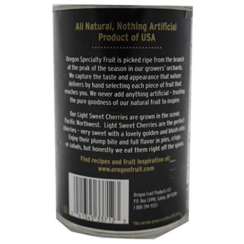 Oregon Light Sweet Cherries 15 Ounce Can Pack Of 3