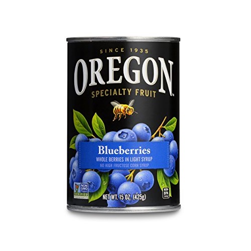 Oregon Fruit Blueberries In Light Syrup, 15-Ounce Cans Pack Of 8
