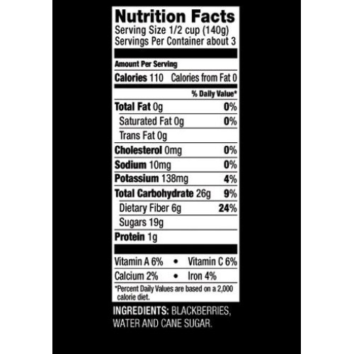 Oregon Fruit Products, Canned Fruits, Blackberries In Light Syru