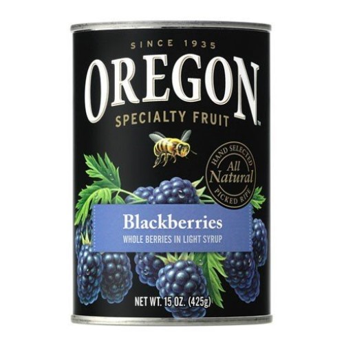 Oregon Fruit Products, Canned Fruits, Blackberries In Light Syru
