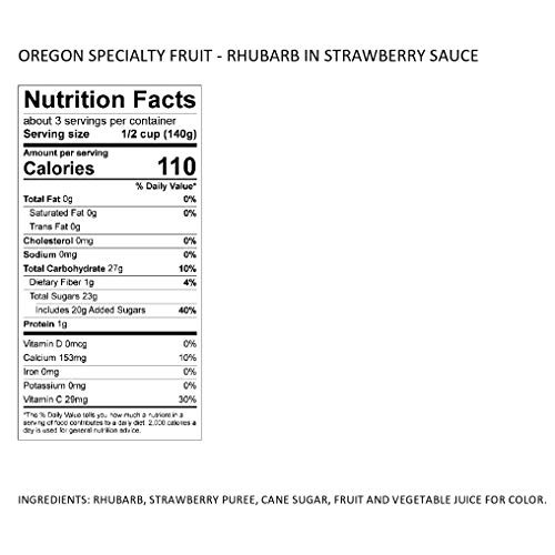 Oregon Fruit Rhubarb In Strawberry Sauce, 15 Oz Pack Of 4