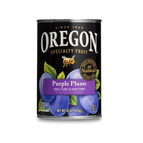 Oregon Fruit Whole Purple Plums In Heavy Syrup, 15-Ounce Cans P