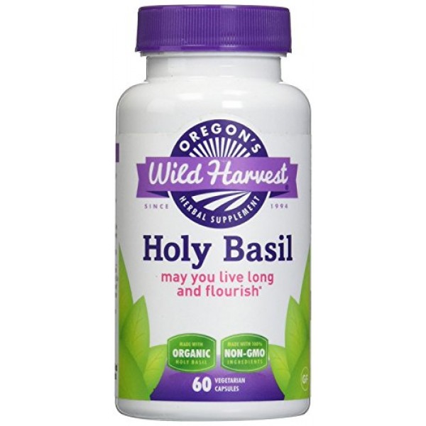 Oregons Wild Harvest Holy Basil Organic Supplement, 60 Count P