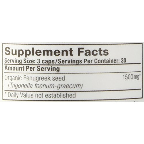 Oregons Wild Harvest Fenugreek Organic Herbal Supplement, 90 Count