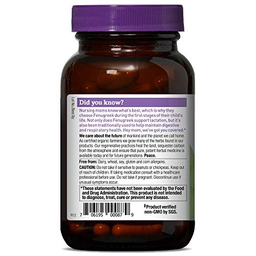 Oregons Wild Harvest Fenugreek Organic Herbal Supplement, 90 Count