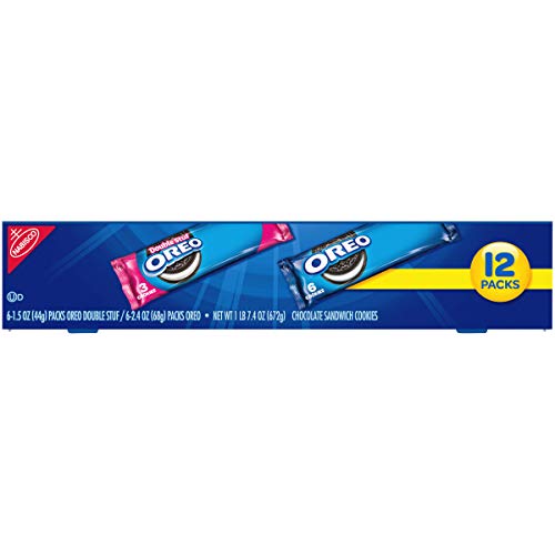OREO Chocolate Sandwich Cookies, 12 Snack Packs 6 Original, 6 D...