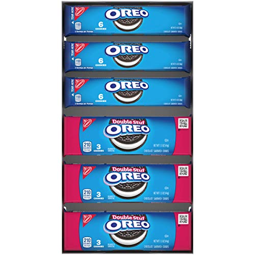 OREO Chocolate Sandwich Cookies, 12 Snack Packs 6 Original, 6 D...