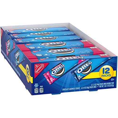 OREO Chocolate Sandwich Cookies, 12 Snack Packs 6 Original, 6 D...