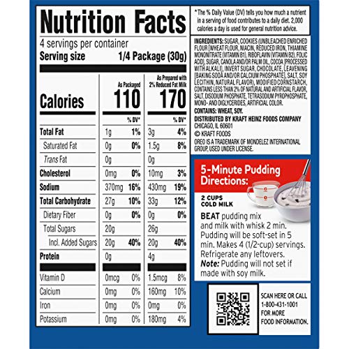 Oreo Cookies N Creme Instant Pudding And Pie Filling, 4.2 Ounce