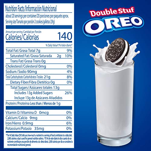 Oreo Double Stuf Chocolate Sandwich Cookies, Family Size, 3 Packs