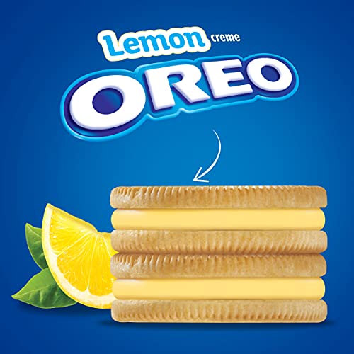 Oreo Golden Sandwich Cookies, Lemon Flavored Creme, 1 Resealable