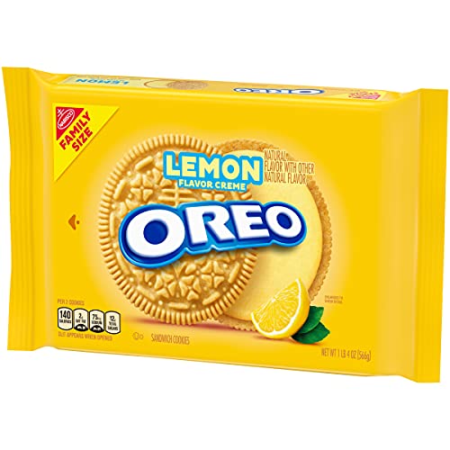 Oreo Golden Sandwich Cookies, Lemon Flavored Creme, 1 Resealable