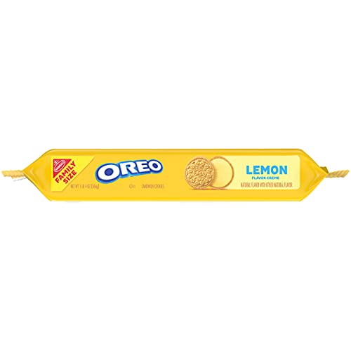Oreo Golden Sandwich Cookies, Lemon Flavored Creme, 1 Resealable