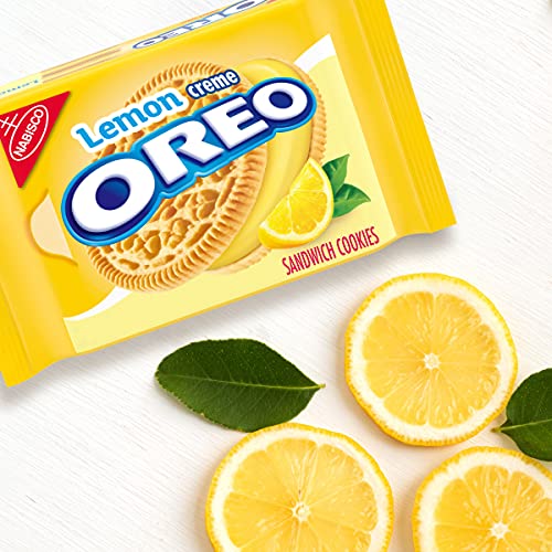 Oreo Golden Sandwich Cookies, Lemon Flavored Creme, 1 Resealable