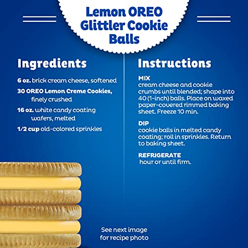 Oreo Golden Sandwich Cookies, Lemon Flavored Creme, 1 Resealable