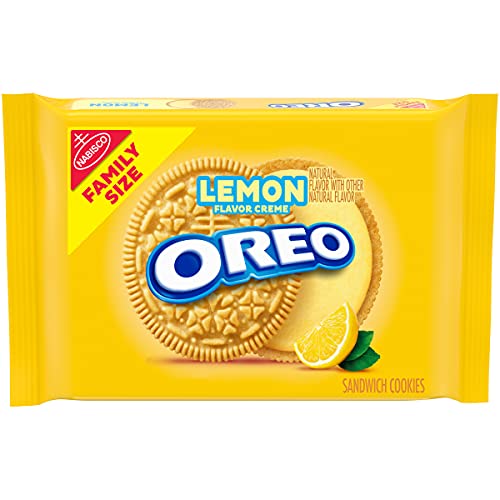 Oreo Golden Sandwich Cookies, Lemon Flavored Creme, 1 Resealable
