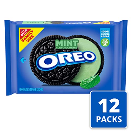 OREO Mint Creme Chocolate Sandwich Cookies, Family Size, 12 - 18...