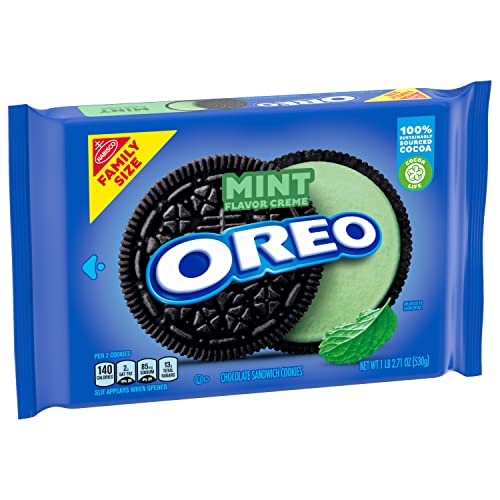 OREO Mint Creme Chocolate Sandwich Cookies, Family Size, 12 - 18...