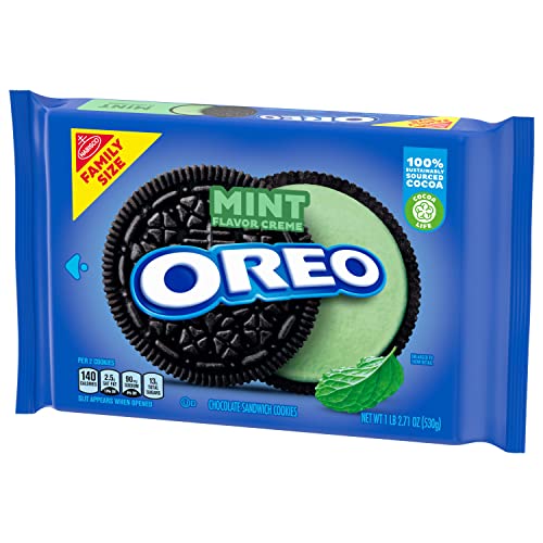 OREO Mint Creme Chocolate Sandwich Cookies, Family Size, 12 - 18...