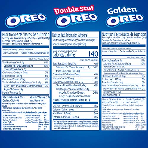 Oreo Original, Double Stuf &Amp; Golden Cookies Variety Pack, Family