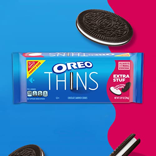 OREO Thins Extra Stuf Chocolate Sandwich Cookies, Family Size, 1...