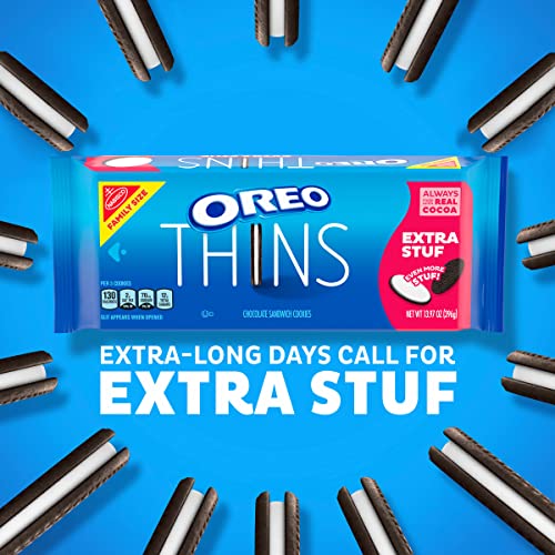 OREO Thins Extra Stuf Chocolate Sandwich Cookies, Family Size, 1...